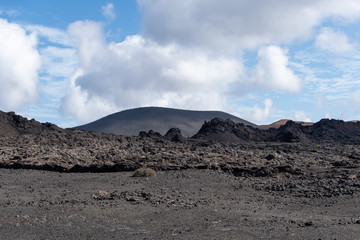 Volcanic landscape of Timanfaya National Park on island Lanzarote