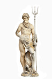 Fototapeta Mapy - God of seas and oceans Neptune (Poseidon). The ancient statue isolated on white background.