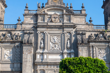 Metropolitan Cathedral at Historic center of Mexico City CDMX, Mexico. Historic center of Mexico City is a UNESCO World Heritage Site.