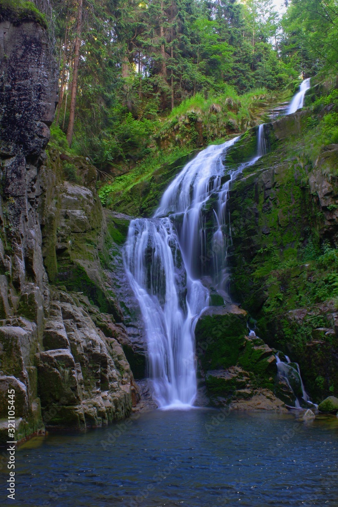 Waterfall Kamienczyka in Szklarska Poreba Poland - obrazy, fototapety, plakaty 