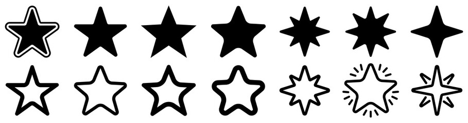 star icon collection. different stars set. vector