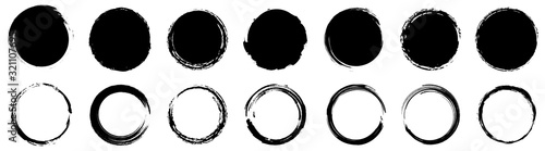 Fotografía Grunge round shapes. Grunge banner collection. Vector