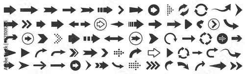 Fotografía Arrow icon. Mega set of vector arrows