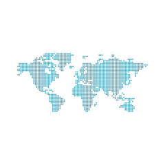 Wall Mural - world map with blue circles vector illustration on white background