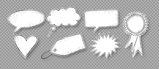 Grunge speech bubbles stickers