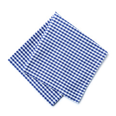 Poster - Folded checkered napkin isolated on white, top view