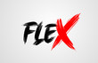 flex grunge brush stroke word text for typography icon logo design