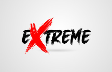 Wall Mural - extreme grunge brush stroke word text for typography icon logo design
