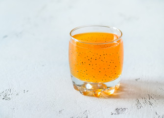 Canvas Print - Orange juice with basil seeds