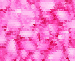 Wall Mural - Vector abstract geometric pink background made of triangles