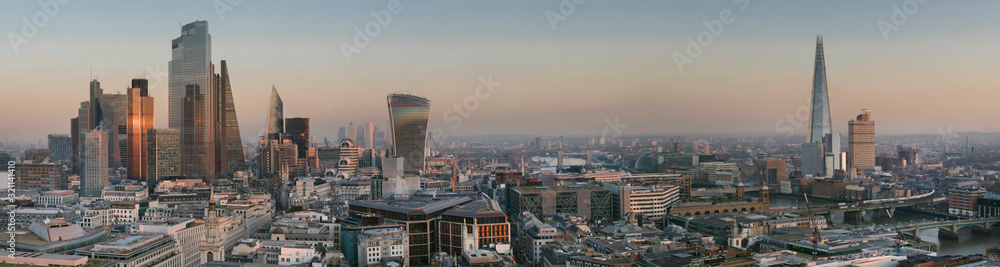 europe, UK, England, London, City skyline from St Pauls 2020 - obrazy, fototapety, plakaty 