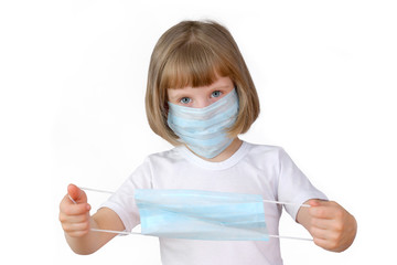 Wall Mural - kid medical mask virus epidemic child