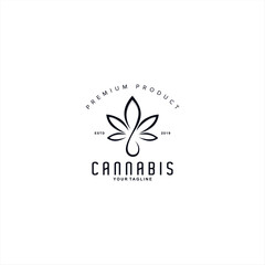 Wall Mural - Cannabis logo design template idea