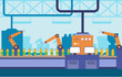 © jongjawi - Industry Factory Concept Conveyor Automatic Production Robotic Assembly Illustration