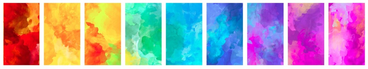 Wall Mural - Big set of bright colorful watercolor background for poster, brochure or flyer
