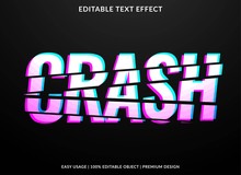 Crash Text Effect Template With Bold Type Style And Glitch Concept Use For Sticker And Logotype 