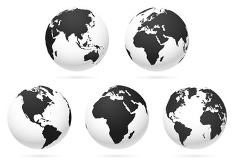 Poster - World globe earth map. Vector illustrations.