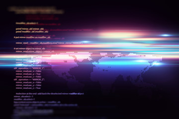 Poster - Light speed zoProgramming code abstract technology background of software developer and  Computer scriptom travel in Deep space  background 3d illustration.