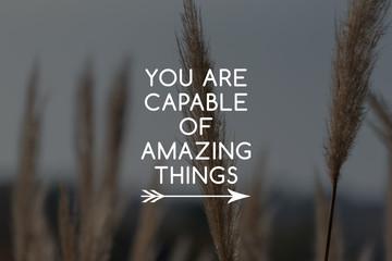 Wall Mural - Inspirational quotes - You are capable of amazing things.