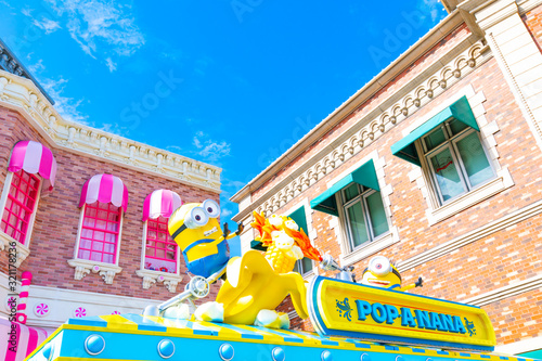 Osaka Japan August 12 19 Happy Minion Cart Shop Selling Pop Corn Located In Universal Studios Japan Usj Minions Are Famous Characters From Despicable Me Animation Buy This Stock Photo