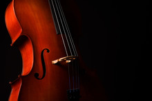 Cello Isolated On Black Background