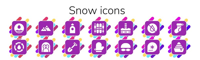 Poster - snow icon set