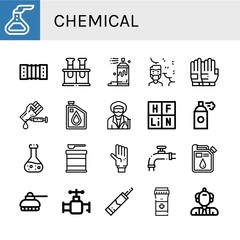 Wall Mural - Set of chemical icons