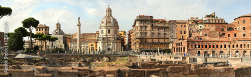 Panorama of the Remains of The Forum of Augustus in Roma Wallpaper Mural