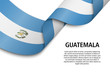Waving ribbon or banner with flag Guatemala