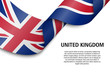 Waving ribbon or banner with flag United Kingdom