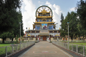 Golden temple monastery, tibetian village: Bylakuppe. Mysore district, Karnataka, India. 