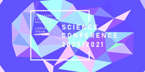 Aufkleber - Abstract geometric blue background with connected lines, low poly mesh. Poster template for Science and IT Technologies Business Conference.