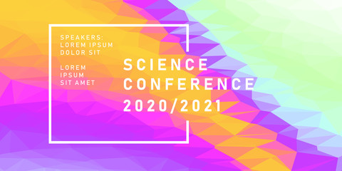 Aufkleber - Abstract background with colorful polygonal mesh. Poster template for Science and IT Technologies Business Conference.