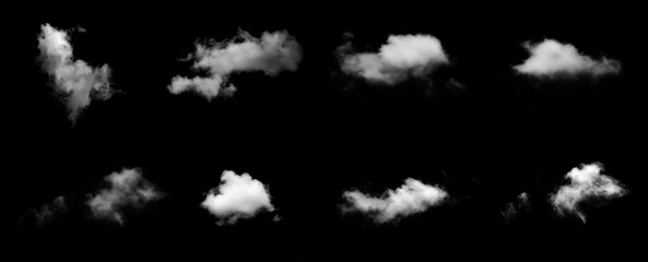 Wall Mural - white clouds set with black background