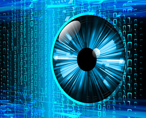 blue eye cyber circuit future technology concept background