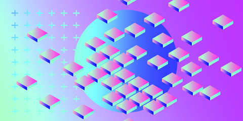 Aufkleber - Abstract geometric background. Poster template for Business and IT Technologies Conference.