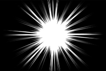 Wall Mural - manga radial speed lines background