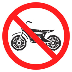 Wall Mural - Motorcycle ban icon.Motorbike warning sign.Flat vector illustration.