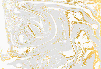 Minimalistic gold and gray marble pattern. Agate background.