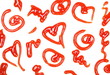 © dule964 - Red ketchup spreading, splashes, set and collection isolated on white background, tomato puree texture, top view