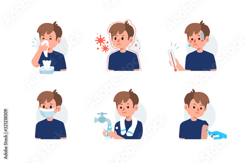 Photographie Flu Disease Symptoms and Prevention against Virus and Infection