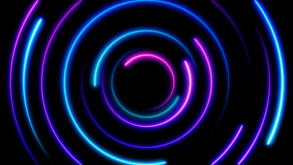 Wall Mural - retro cyberpunk style 80s. abstract neon bright lens flare colored on black background. laser show c