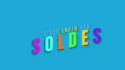 Sticker - c'est enfin les soldes- texte marketing animation