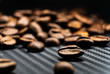 canvas print picture - kaffeebohnen braun geröstet auf untergrund aus carbon