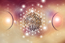 Abstract Mandala Picture With Sacred Geometry Elements