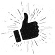 © Black White Mouse - Vector Illustration Like Hand In Vintage Style. Hand Drawn Thumbs Up Icon.