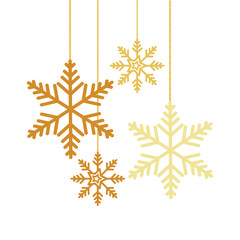 Canvas Print - snowflakes christmas hanging isolated icon vector illustration design