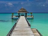 Fototapeta Pomosty - Footbridge into the sea - Kuramathi Maldives