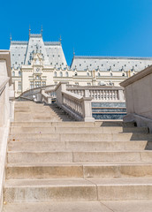 Wall Mural - The Palace of Culture in Iasi, Romania. Rearview from the Palas Garden of The Palace of Culture, the symbol of the city of Iasi on a sunny summer day. Palace of Iasi