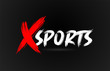 © dragomirescu - red white black X Sports grunge brush stroke word text for typography logo design
